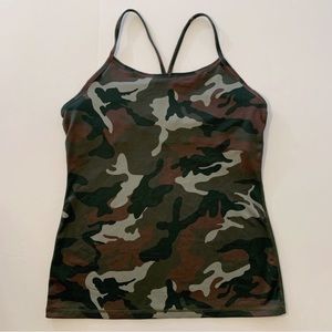 WITH Wear It To Heart Mesh Back Camo Tank